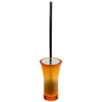 Toilet Brush Free Standing Toilet Brush Holder Made From Thermoplastic Resins in Orange Finish Gedy AU33-67